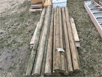 19-wooden fence posts 7' long 4" wide