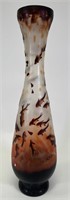 21" After Galle Cameo Koi Fish Art Glass Vase