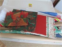 TOTE OF CHRISTMAS WRAP AND GIFT BAGS