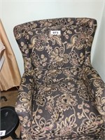 MODERN BROWNS FLORAL THEMED ACCENT CHAIR