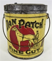 Dan Patch Paper Label Tobacco Tin with Handle