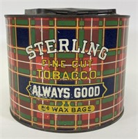 Sterling Fine Cut Tobacco Wax Bags Litho Tin