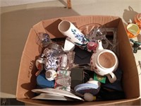 Boxlot of Dishes-salt/peppers,plates,etc.