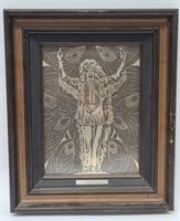 1976 Cheif Illini Sterling Silver Scene Framed