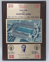 1983 Illini Miller High Life Rose Bowl Plaque