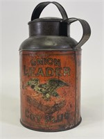 Union Leader Cut Plug Tobacco Litho Spittoon Tin