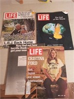 3 "LIFE" Magazines from Late 60's early 70's