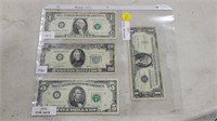 1950's and 1970's $1,$5, $20