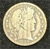 Silver 1894-O Barber Half Dollar