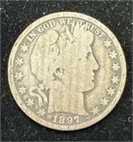 TOUGH DATE Silver 1897-O Barber Half Dollar