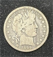 Silver 1899-O Barber Half Dollar