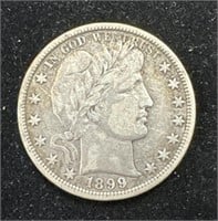 Silver 1899 Barber Half Dollar