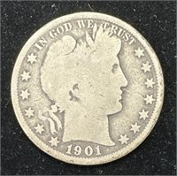 *KEY DATE* Silver 1901-S Barber Half Dollar