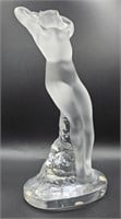 Lalique France Frosted Crystal Arms Up Nude Dancer