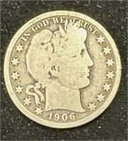 Silver 1906-D Barber Half Dollar