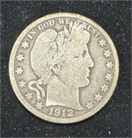 Silver 1912-D Barber Half Dollar