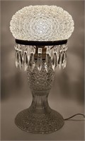 American Brilliant Glass Mushroom Shade Prism Lamp