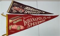 Lot of 2 Vintage Indianapolis 500 Pennants
