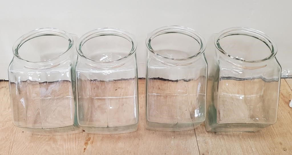 Large Antique Glass Jars, Set of 4