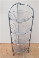 4 tier wire basket rack, silver