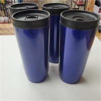 Blue Accent Stainless Tumbler 16oz x4
