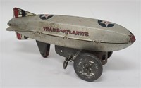 1930s Marx Trans-Atlantic Zeppelin Tin Wind Up Toy