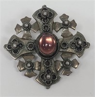 VTG Jerusalem .900 Silver Maltese Cross Pendant