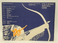 1971 Illini Football Cardboard Schedule Poster