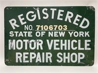 Double Sided State of NY Motor Vehicle Repair Sign
