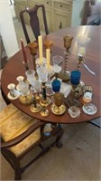 LARGE LOT OF CANDLE HOLDERS & CANDLESTICKS