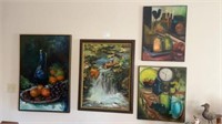 4 ORIGINAL PAINTINGS ON CANVAS BY STONE