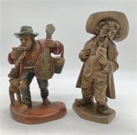 lot of 2 Old Man Wood Carvings
