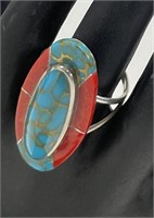 Julius Manuelito Navajo Turquoise Sterling Ring