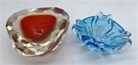 2 items- Murano Style Glass & Glass Ashtray