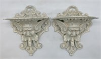 pair of Cast Iron Gargoyle Wall Shelves
