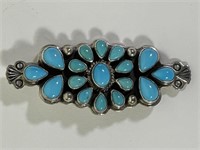 Geneva J. A. Native Turquoise Sterling Brooch