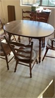 WOODEN BREAKFAST TABLE W/ 6 CHAIRS