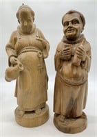 lot of 2 Monks Wood Carvings