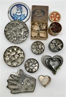 lot of 10 Vintage Tin Cake & Cookie Cutters
