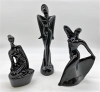 lot of 3 Art Deco/Nouveau Ceramic Nude Figures