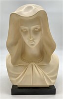 A Ginelli Alabaster Virgin Mary Bust