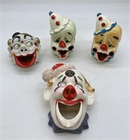 lot of 4 Clown Ashtrays
