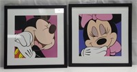 2 Large Framed Mickey & Minnie Prints