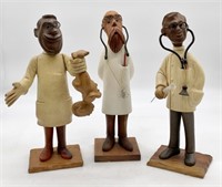 lot of 3 Romer Wooden Carved Medical Figures