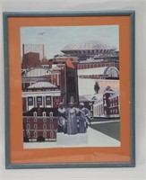 1970 Framed University of Illinois Color Art Print