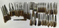 German Stainless Steel and Antler Service Cutlery