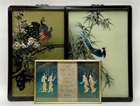 Painted Glass Art Trays & Thai Manuscript Painting