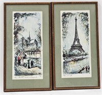 2 Viintage Claude Ducollet French Art Prints