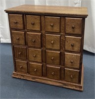 Oak Card Catalog Style Cabinet