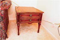Wooden End Table with Drawer and Contents - 26" x